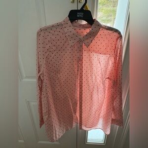 Talbots Women’s butting down blouse - Size 1X Pink and Black